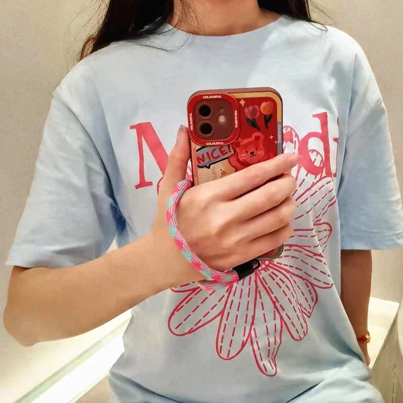 휴대폰 랜야드 손목 스트랩 직조형 휴대폰 랜야드 창의적인 열쇠고리 걸이 로프 분실 방지 보안 손목밴드 범용 짧은 로프