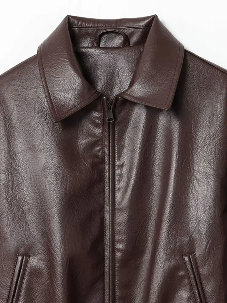 Giacca bomber da donna in ecopelle manica lunga capispalla chic orlo elastico top alla moda femminile