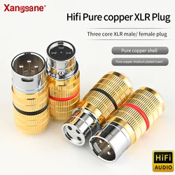 brass rhodium plated hifi XLR plug balanced cable speaker male and female microphone microphone cable