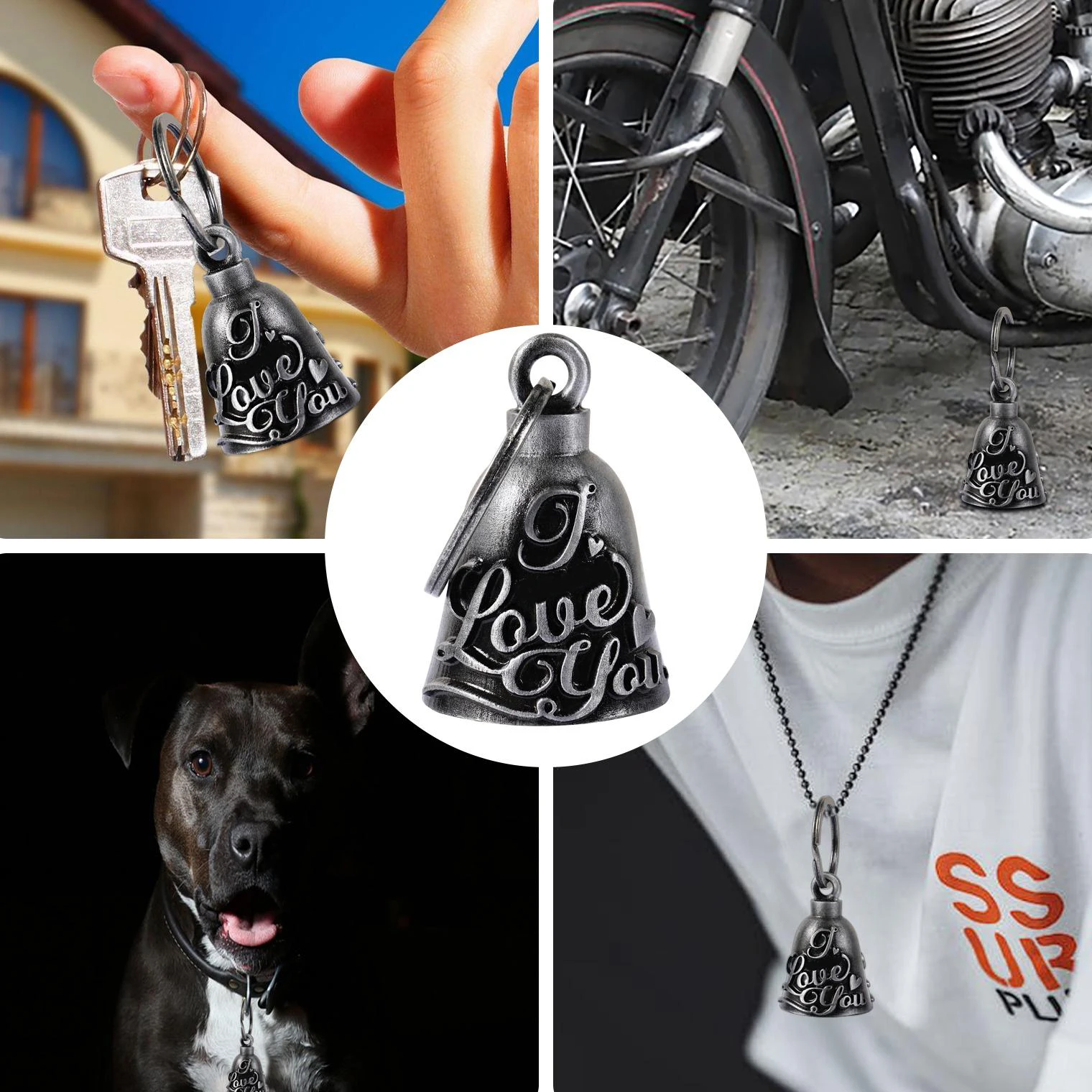 Motorcycle Bell Guardian Angel Drive Away Gremlin, Biker Bell for Men Women Rider Riding, Good Luck Gift