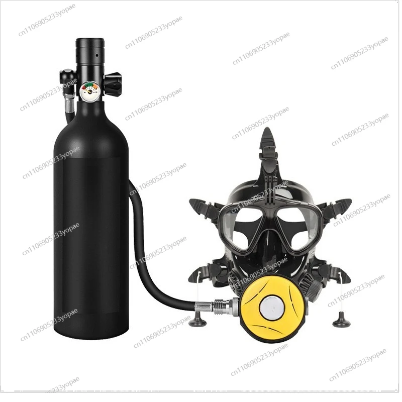 Full Face Diving Rebreather Mask, Scuba Diving Rebreather, Connect 2-stage Breathing Head Underwater