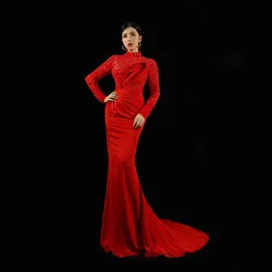 Baisha Woman Clothing Wed Event New 2024 Custom Luxury French Evening Dress Noble Beaded Mermaid Gown For Special Occasion H1567