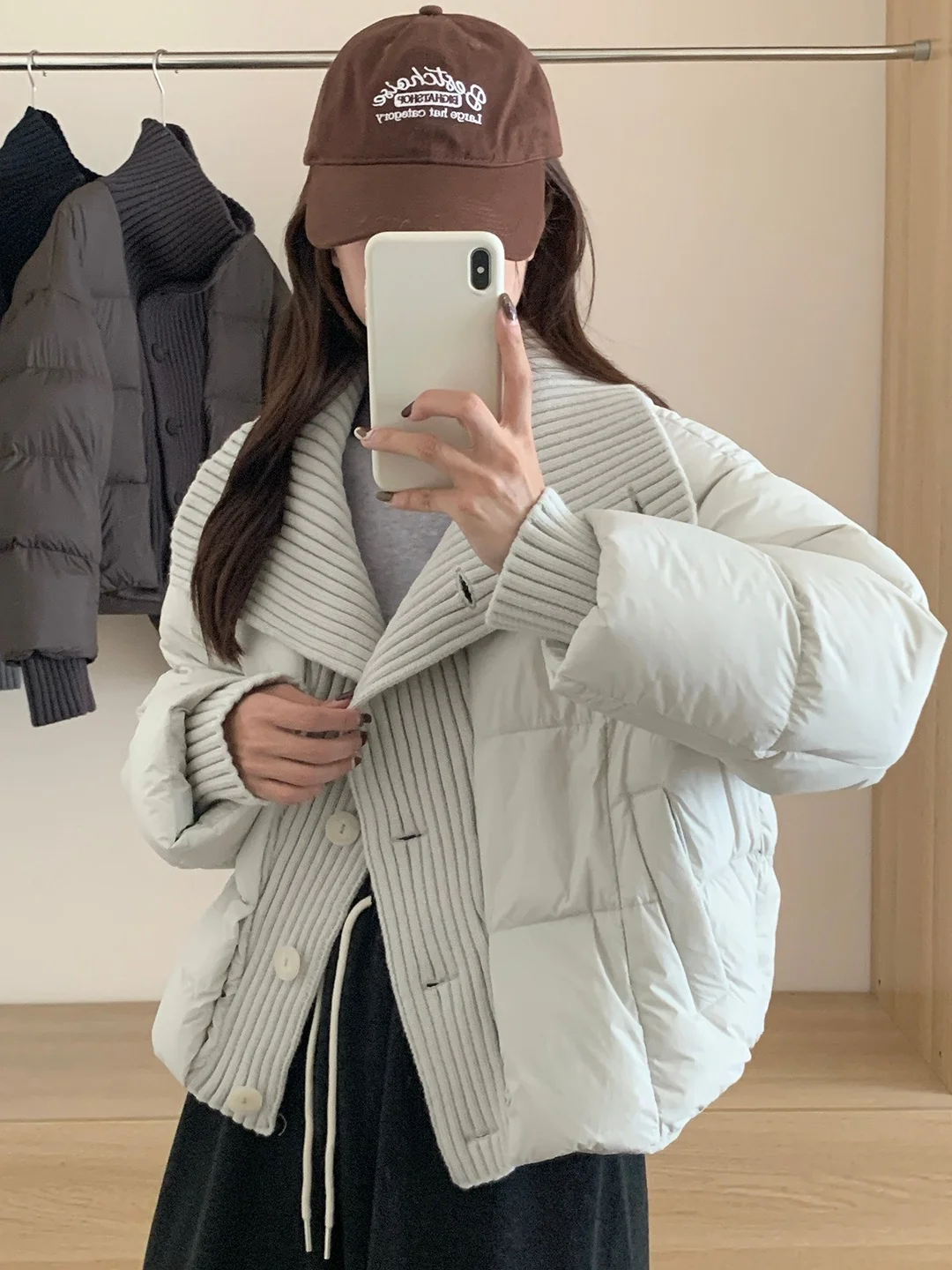 

Корейский вязаный лоскутный хлопковый джет, женское зимнее свободное пальто больших размеров, теплая верхняя одежда