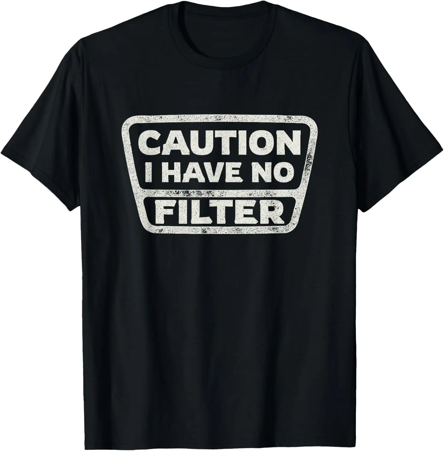 Men's Graphic Print T‑Shirt Casual Short Sleeve Crew Neck Tee Shirts, Soft Cotton Breathable Daily Summer Tops For Men Outdoor Streetwear Apparel Funny Sarcastic Caution I Have No Filter Sarcasm Joke Humor T-Shirt