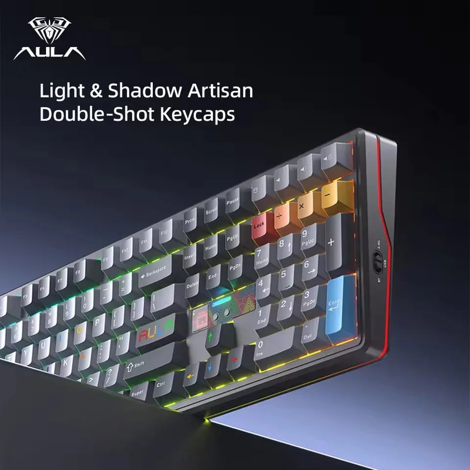 Aula F108 Pro V2 Wireless Gaming Keyboard Tri Modes RGB Full-Key Hot-Swappable 8KHz Polling Rate Keyboard With 10000mAh Battery - view 2