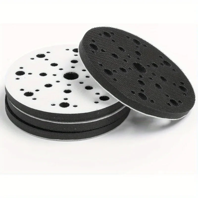 6-Inch 49 Holes Hook and Loop Soft Sponge Cushion Interface Buffer Pad Sponge Cushion Self-adhesive Sandpaper Disc Polishing