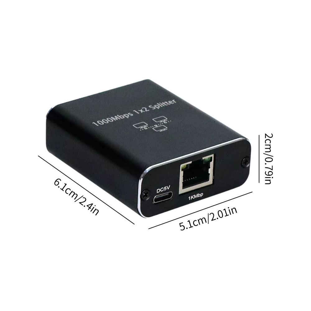 1 في 2 شبكة الفاصل 1000Mbps RJ45 محول جيجابت محول الإنترنت إيثرنت 8P8C موسع التوصيل التمديد