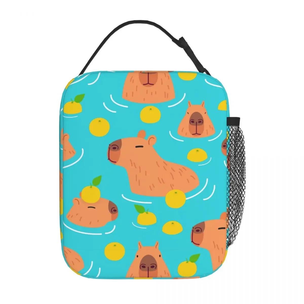 Capybara Cartoon Insulated Lunch Bag Portable Reusable Cooler Bag Tote Lunch Box College Picnic Food Handbags