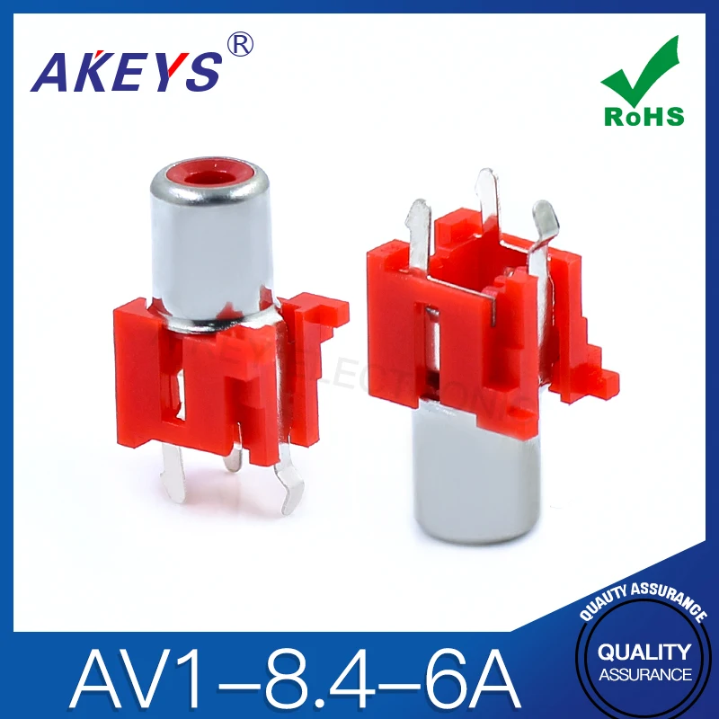 10pcs AV CONCENTRIC SOCKET 3 FOOT RCA SOCKET SINGLE HOLE PCB WELDED AUDIO VIDEO LOTUS SOCKET AV1-8.4-6A