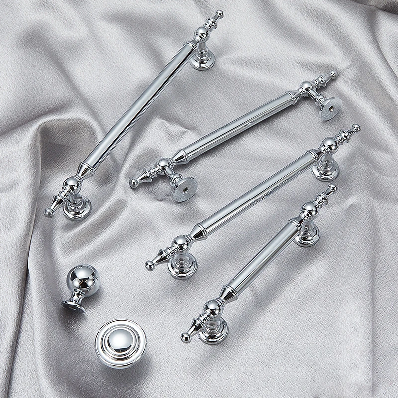 French Bright Gold Handle Brass Wardrobe Drawer Kitchen Cabinet Door Handles Light Luxury Decorative Furniture Handles and Knobs