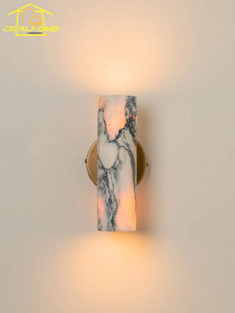 

French Designer Luxury Bulgari Marble Wall Lamp LED E27 Minimalist Modern Light Fixtures Entrance Living Room Bedroom Background