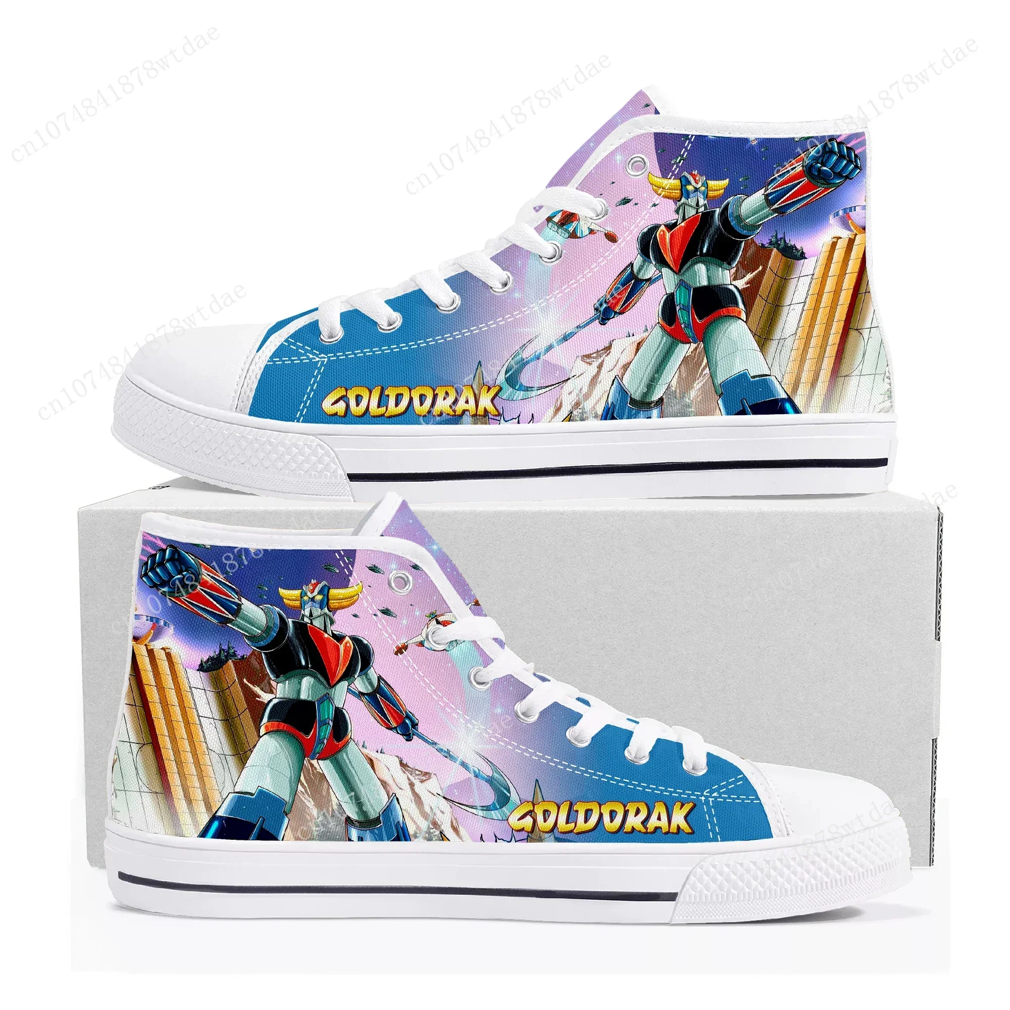 

UFO Robot Goldrake Grendizer High Top Sneakers Mens Womens Teenager High Quality Canvas Sneaker Comics Couple Customized Shoes