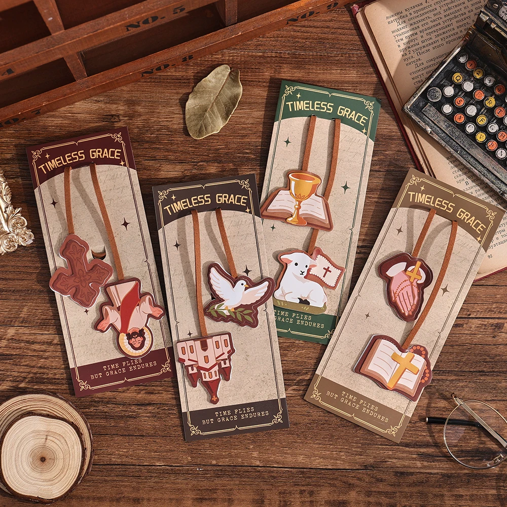 1 Pack PU Leather Bible Bookmark, Retro Jesus Shepherd Design with Rope, Perfect for Women Sunday School & Church Teachers