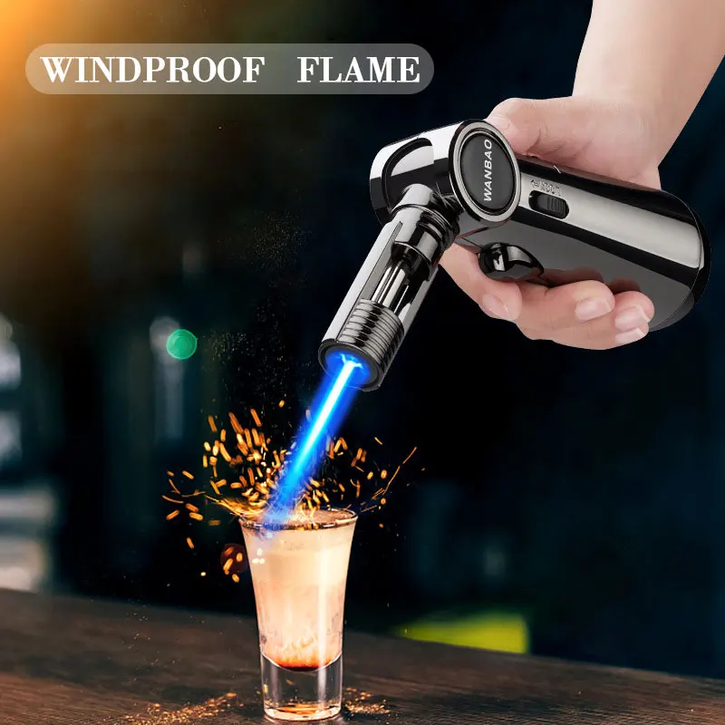 

Torch Gas Windproof BBQ Kitchen Cooking Jet Turbo Cigar Lighter High Capacity Spray Gun Jewelry Metal Welding Gifts For Men