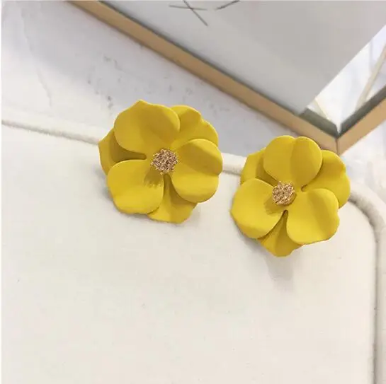 

Korean Style Cute Flower Earrings For Women Fashion Sweet Earrings Woman Brinco Wholesale Jewelry Colorful Earrings