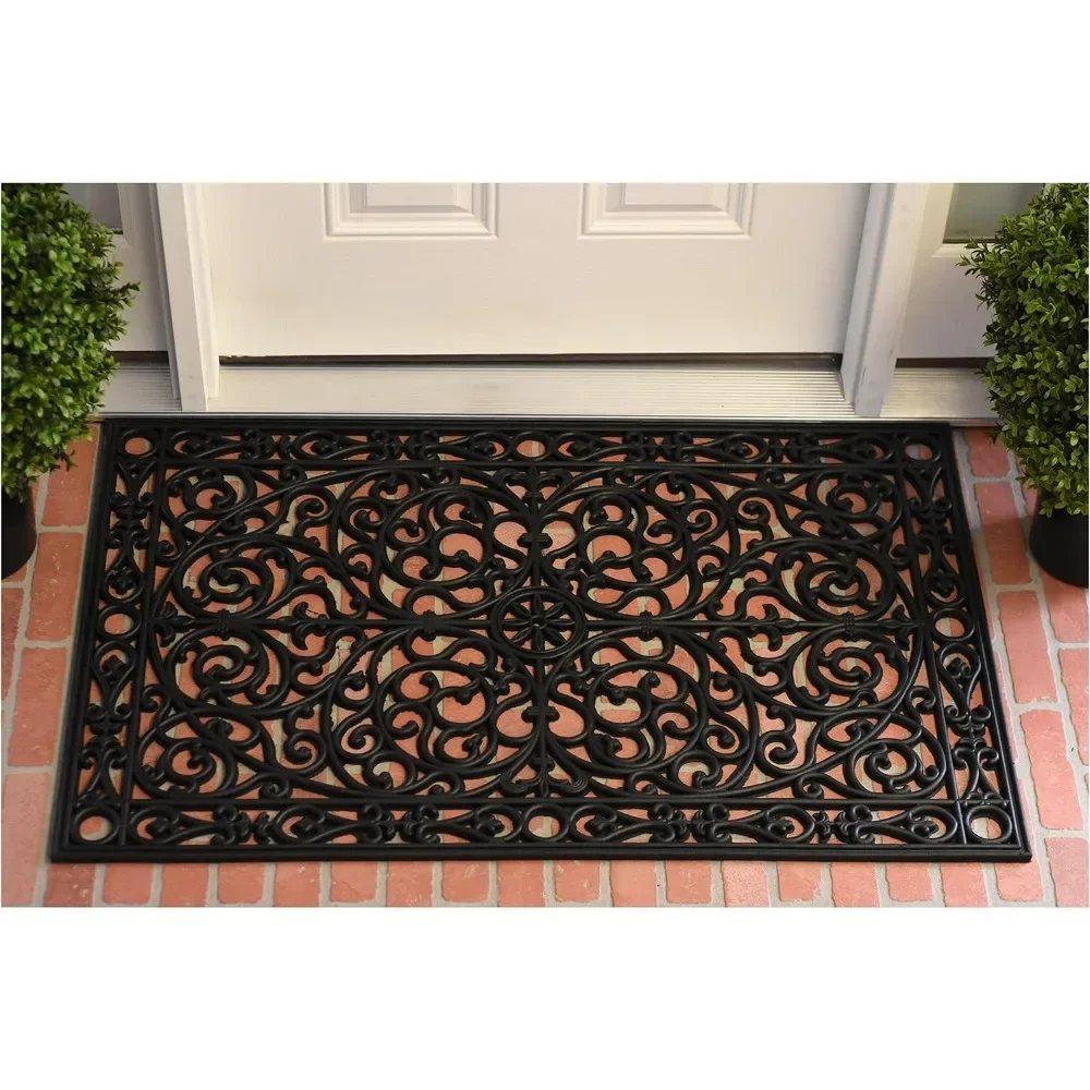 900223672 Gatsby Rubber Doormat, 3' x 6', Black