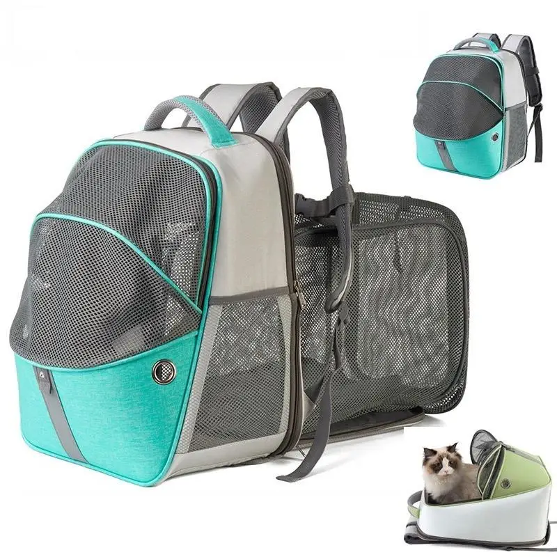 

Folding Pet Backpack For Going Out Large Capacity Cat Bag Breathable And Expandable Pet Cat Backpack