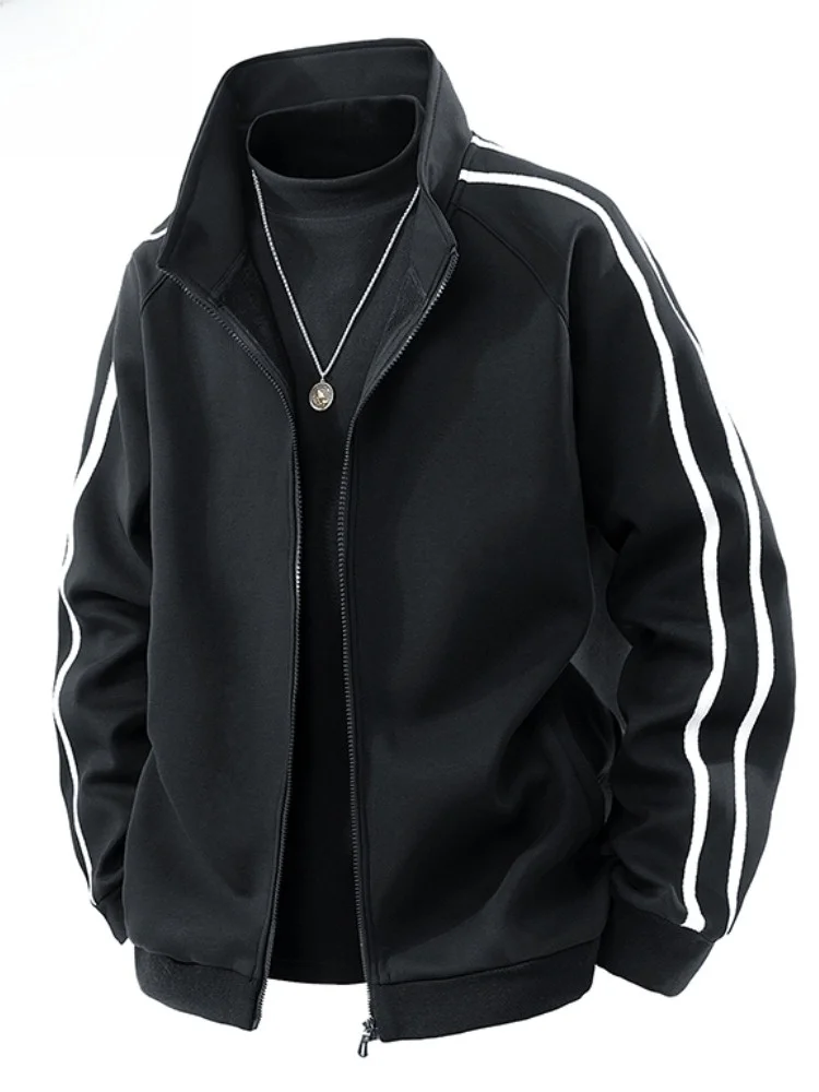 

Casual Outdoor Men's Jaet Paul Workwear Stand Collar Spring Autumn New Sle 2025 Stripe Pattern Faion Urban Commute