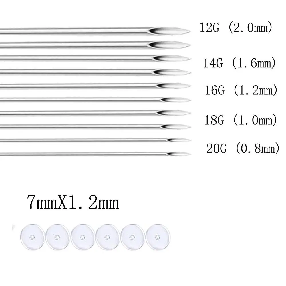 2/66PCS Set Body Piercing Kit Professional Includeds Ear Nose Piercing Needles No Pull Piercing Disc Clean Tools Nose Piercing