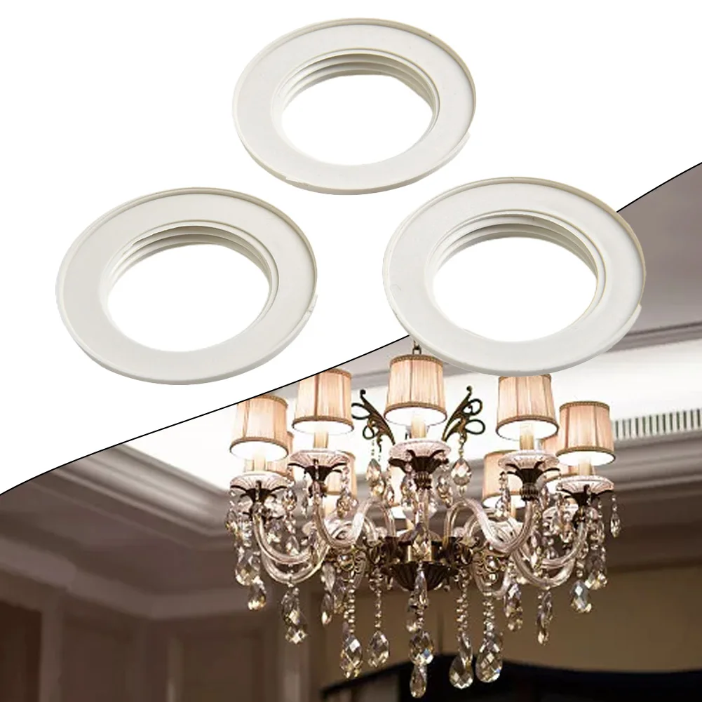 3Pcs Lampshade Collar Ring Thread E14 Plastic Lampshade Collar Ring Thread Lamp Light Shade Accesories Bulb Holder Adapter