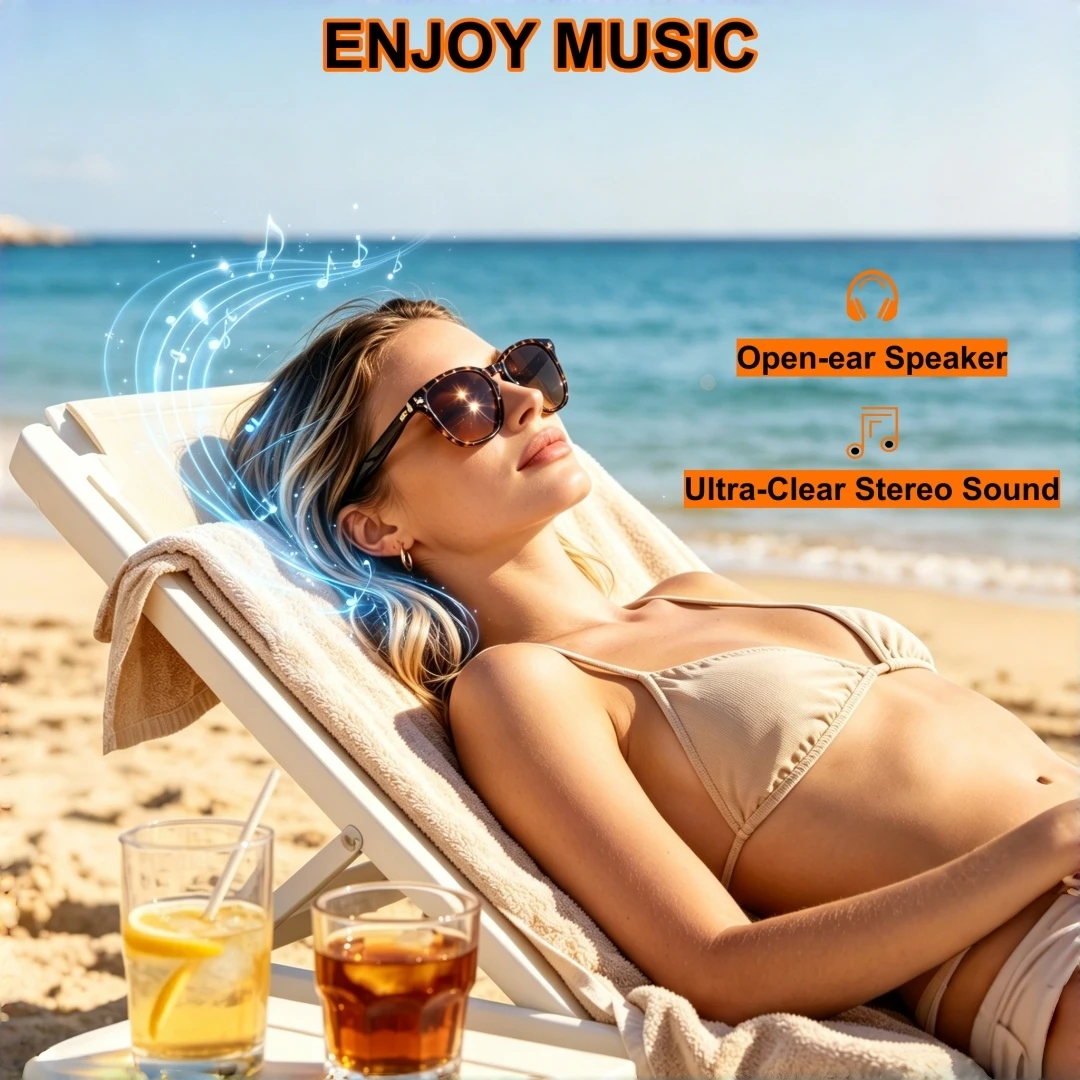 Bluetooth5.3 Open Ear Smart Sunglasses Polarized UV400 Touch Wireless Music Handsfree Call Glasses for Driving Outdoor Travel