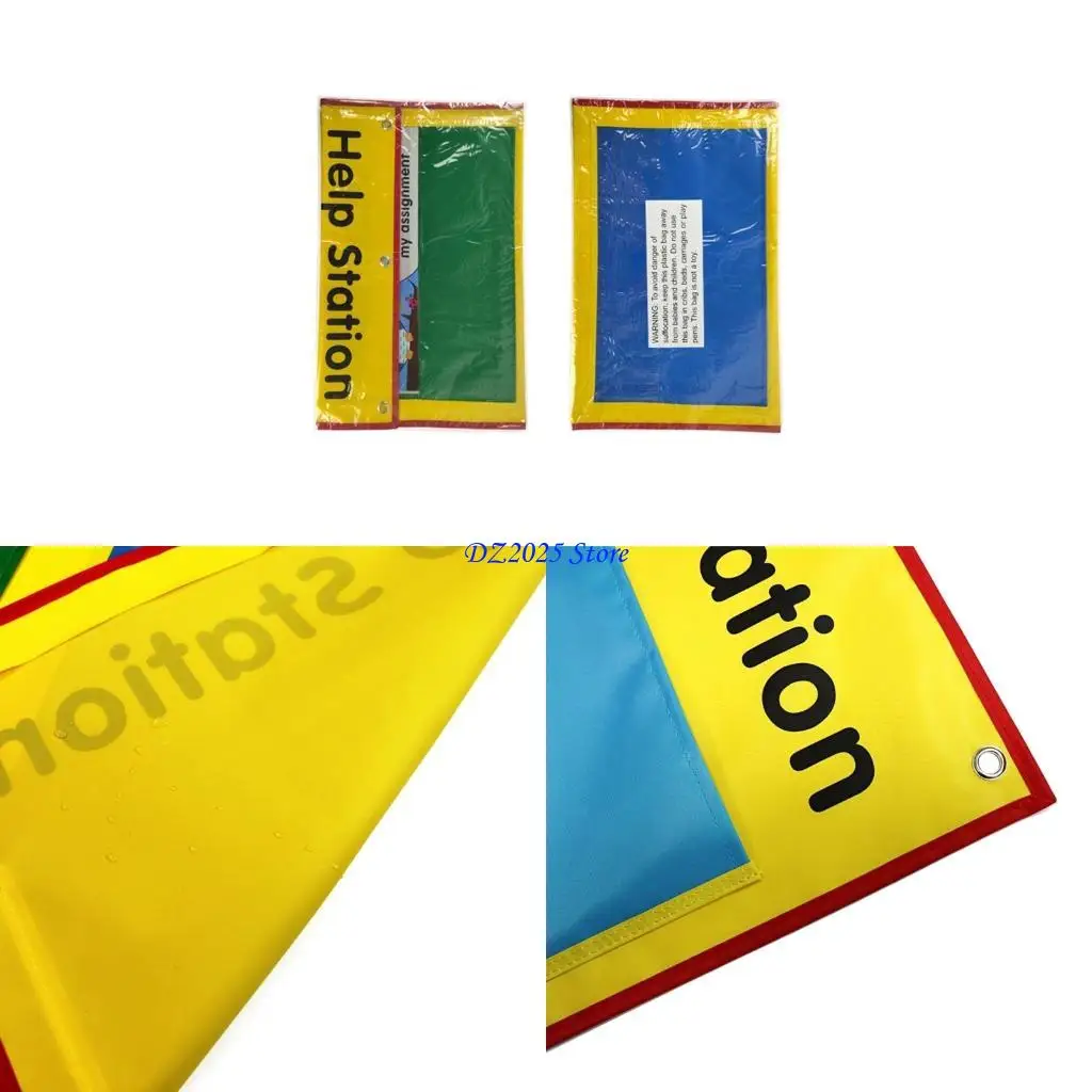 

Q6RC File Organization Pocket Chart Hanging Wall File Bag for School Office