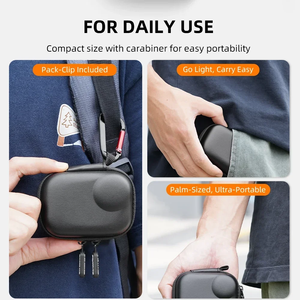 Flymile Storage Bag for Insta360 Go Ultra Carrying Case Handbag with Carabiner PU Scratch Proof Camera Accessories