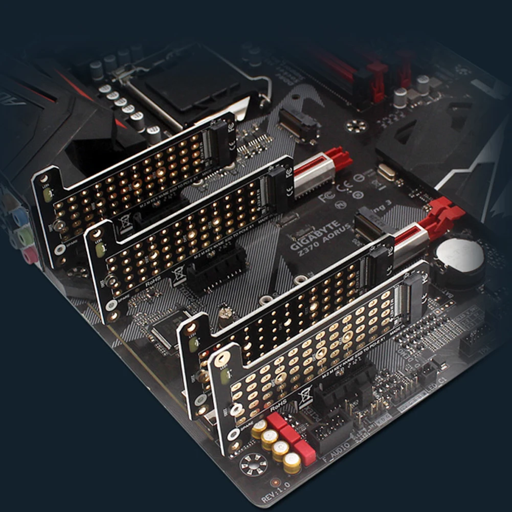 Adaptateur de carte d'extension M.2 NVME vers PCIe4.0 X1, prise en charge de l'interface PCIe X1 X4 X8 X16 avec dissipateur thermique pour SSD 2230/2242/2260/2280