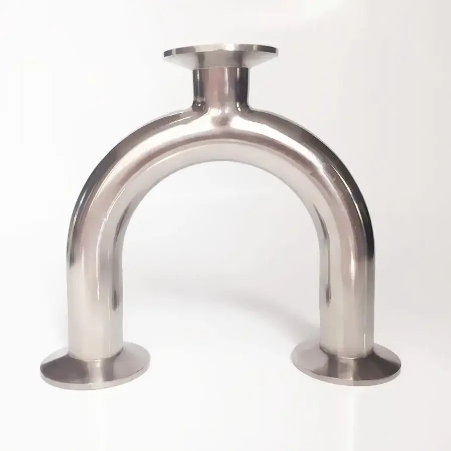 

19mm 3/4" Pipe OD 1.5" Tri Clamp U Shaped Return Bend 3 Way SUS 304 Stainless Sanitary Fitting Spliter Homebrew Beer