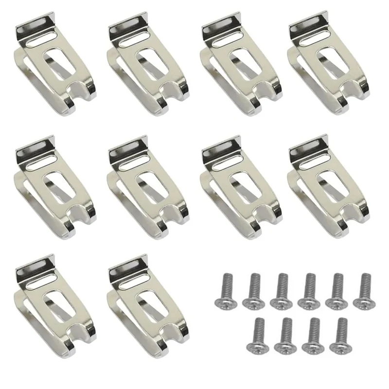 

A96I-Screws Set For Cordless Drills Impact Driver Power Tools Accessories 10Pcs Belt Clip Hook Stainless Steel Hooks