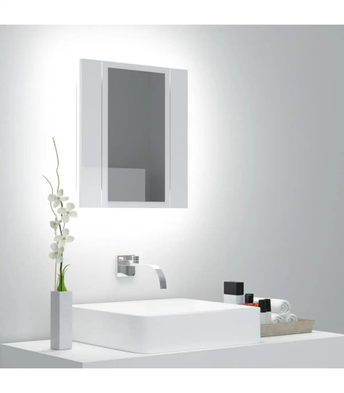 Bathroom vanities cabinet bathroom mirror LED light bright white 40x12x45 cm