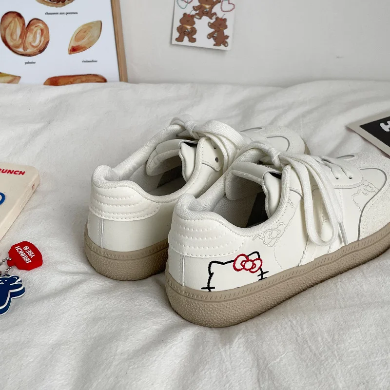 

Kids'Casual Shoes Sneakers Cartoon Cat PU Leather Printed Spring Shoes For Girls Velcro Anti-slip Red White Shoes Size 26-37