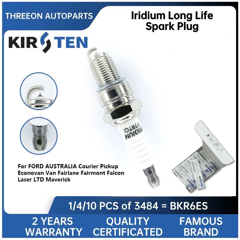 

KIRSTEN Iridium Spark Plug for FORD AUSTRALIA Courier Pickup Econovan Van Fairlane Fairmont Falcon Laser LTD Maverick KSP3484