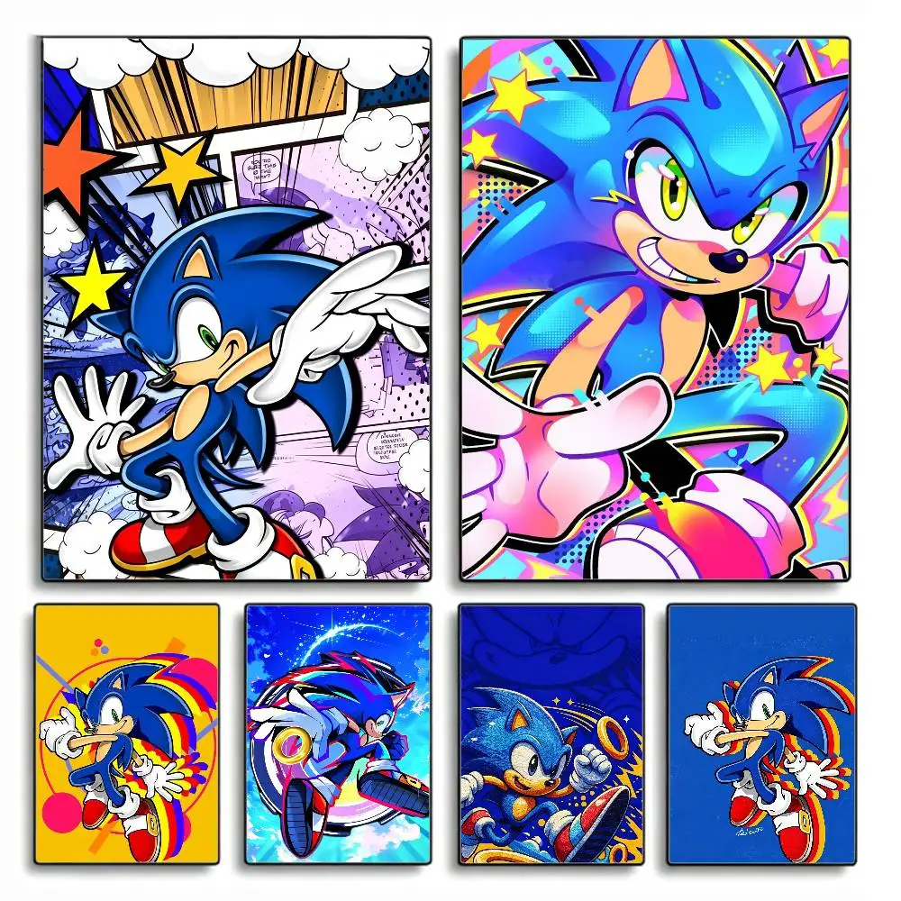 

S-SonicS H-HedgehogES Poster HD Self Adhesive Waterproof Wall Art Ideal for Home Office Dorm Gift