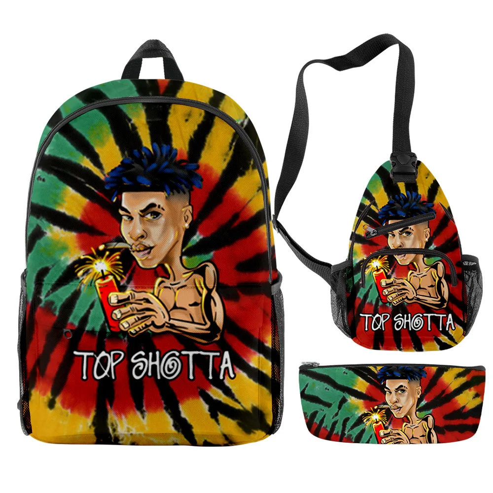 

Classic Fashion Funny NLE CHOPPA Rapper 3D Print 3pcs/Set pupil School Bags Trendy Travel Laptop Backpack Chest Bag Pencil Case