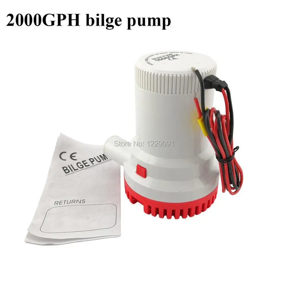 

Large flow dc 12v 24v bilge pump 2000GPH electric water pump for boats submersible boat water pump