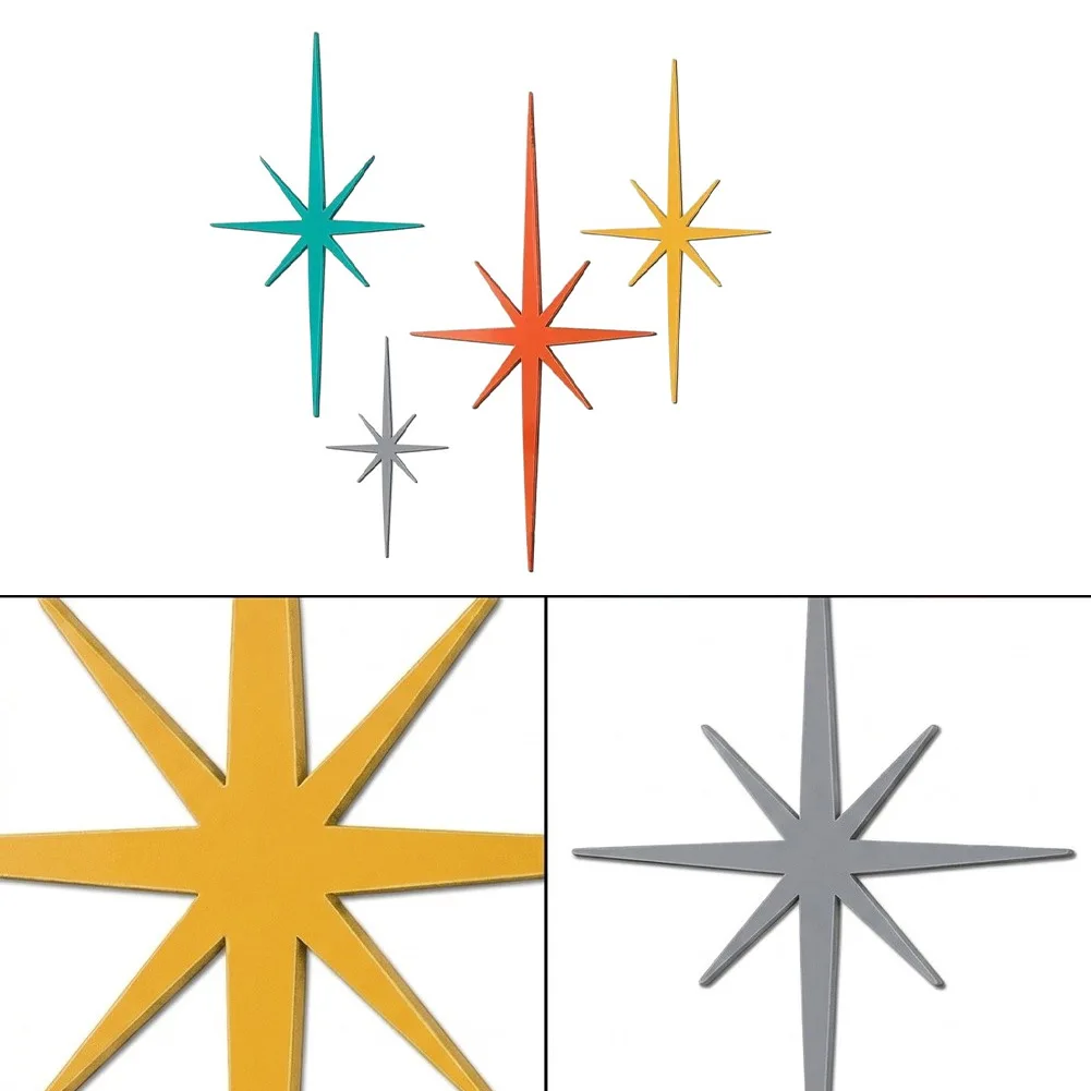 Star Pattern Metal Wall Decor for Outdoor and Indoor Settings Including Backyard Fence Porch Wall and Entryway