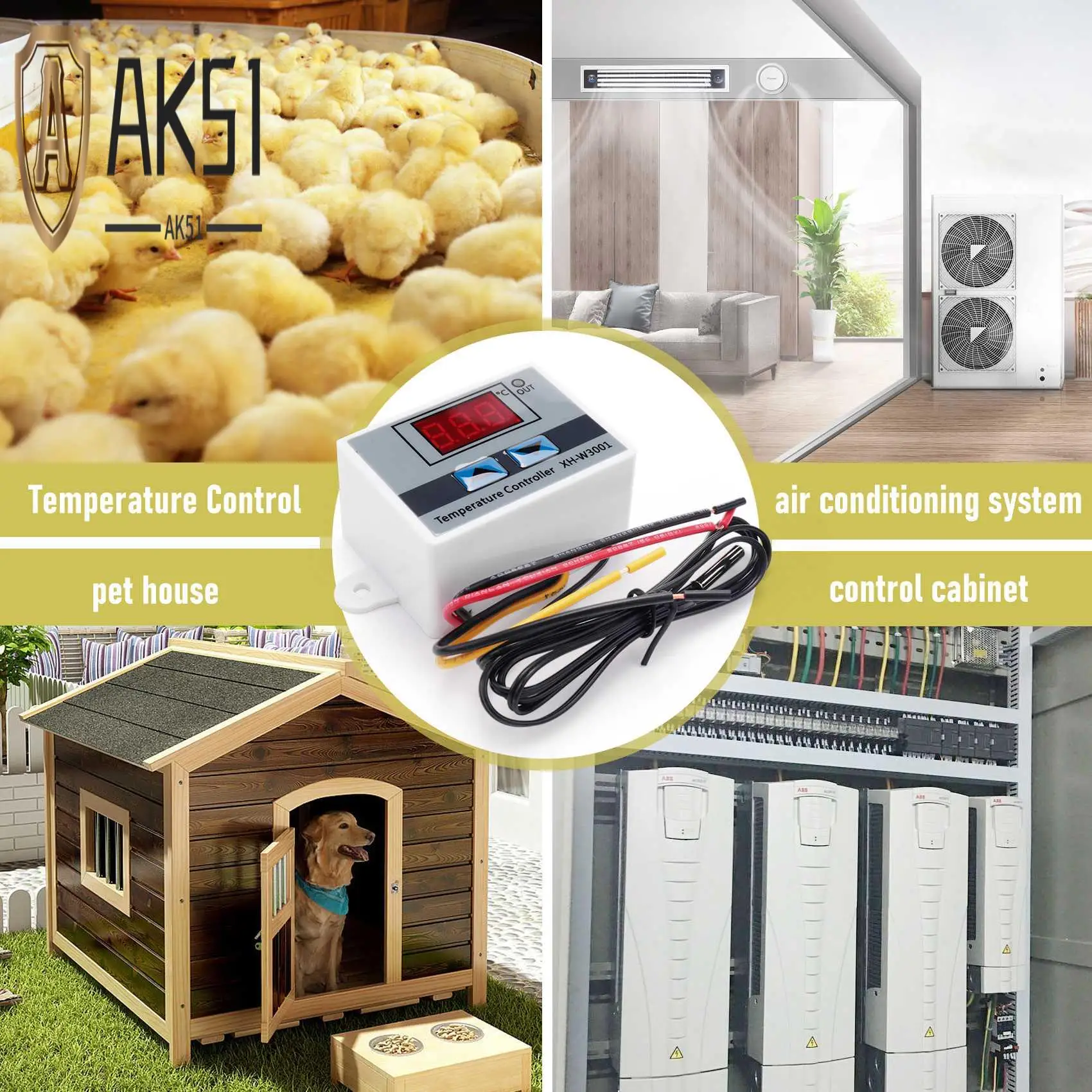 

AK51-3Pcs XH-W3001 Цифровой светодиодный модуль контроллера температуры Цифровой термостат Переключатель Электронный термостат (12 В 10 А 120 Вт)