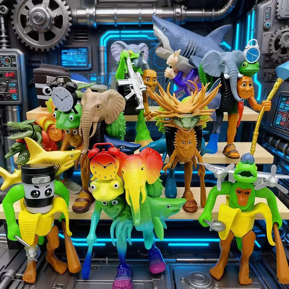 الإيطالية Brainrot الوحش الانصهار طبعة أرقام لعبة تونغ تونغ صحور Tralalero Tralala أنيمي عمل الشكل حلية لعبة هدية