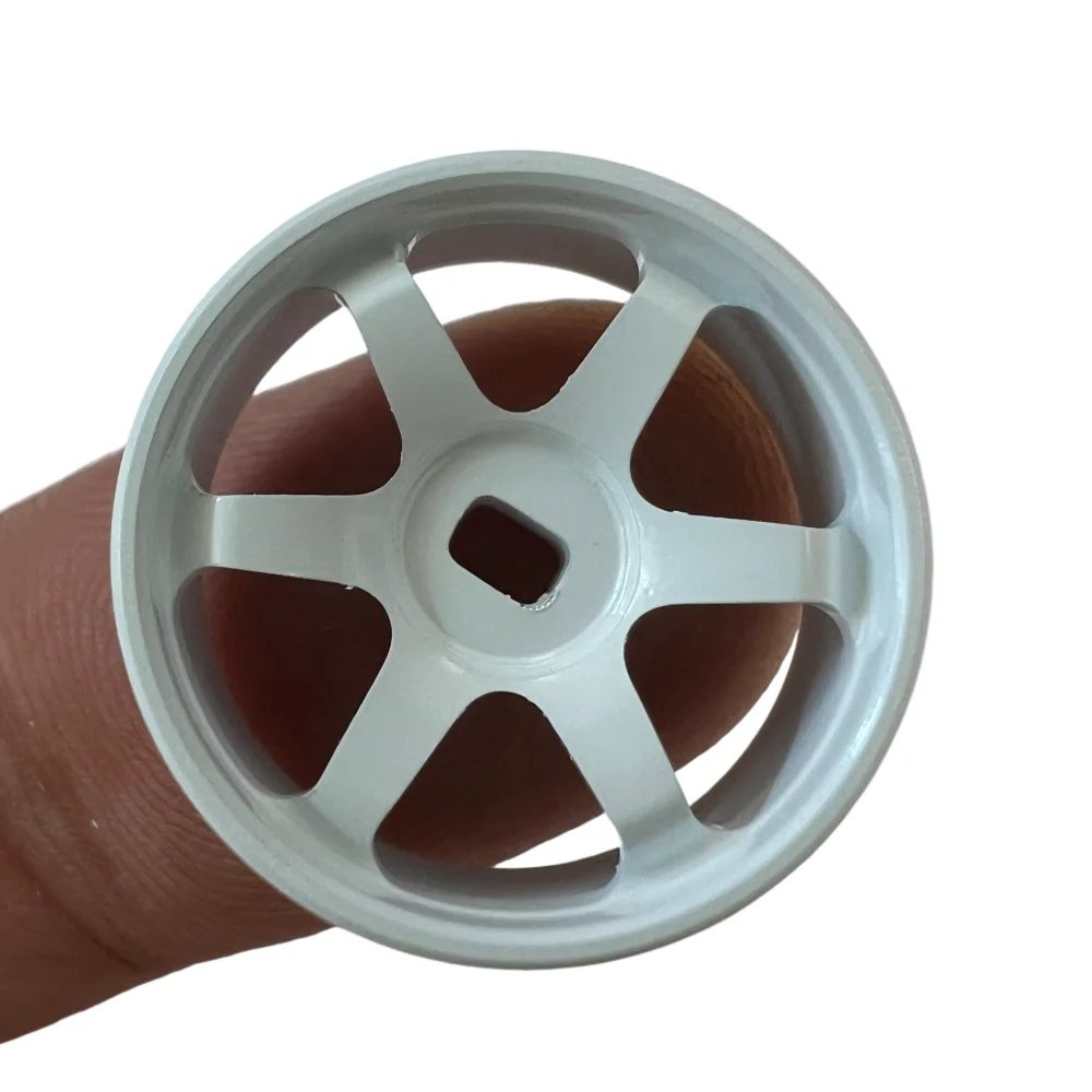 1/24 1/28 AWD White Metal 6 Spoke Wheels OD 20mm Offset 1 2Pcs RC Metal Hubs For MINI-Z Mini RC Drift Racing Car