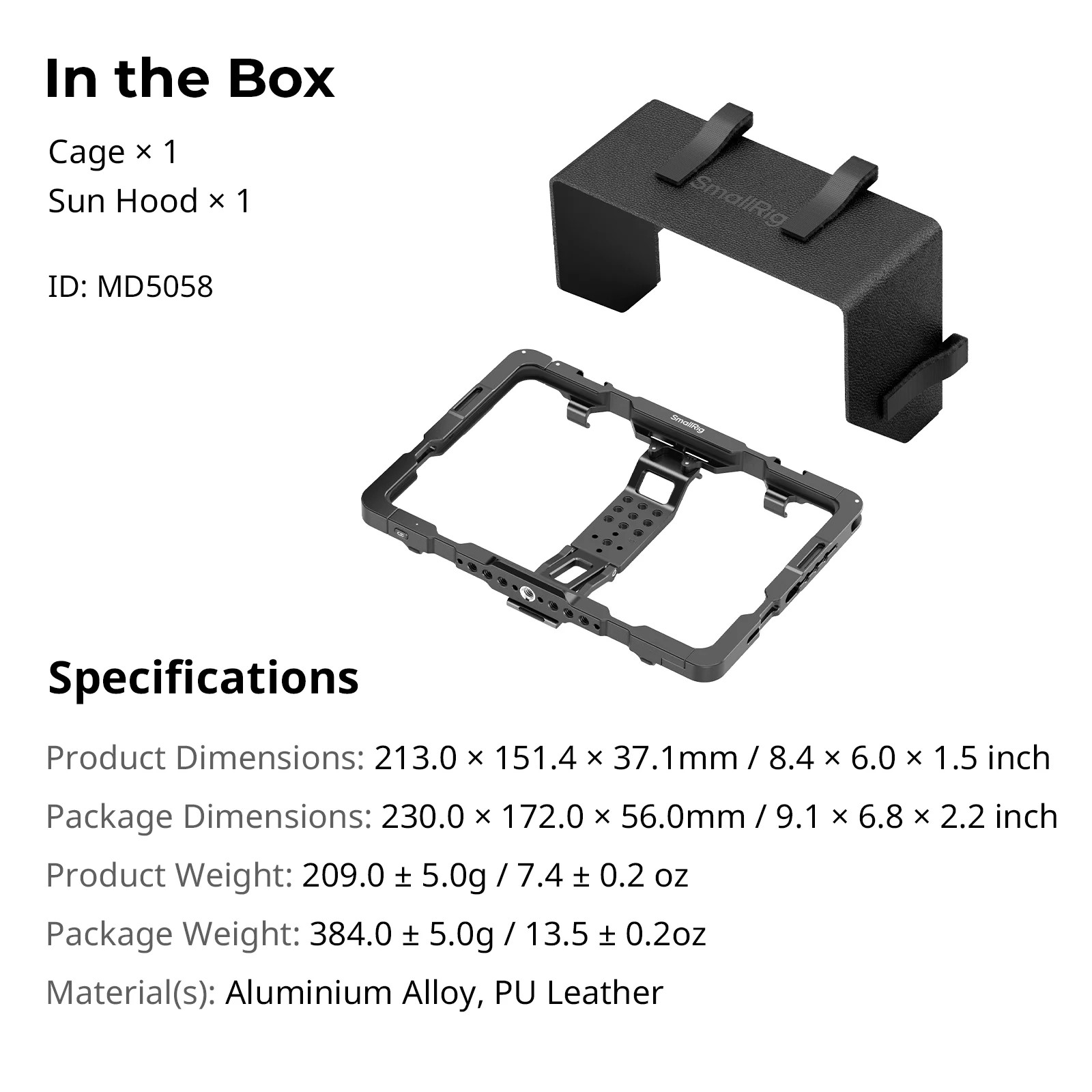 Smallrig-iPad mini 6,a17 pro,取り外し可能なベルクロ,サンフード,クイックリリースハンドルと互換性,md5058用のケージ