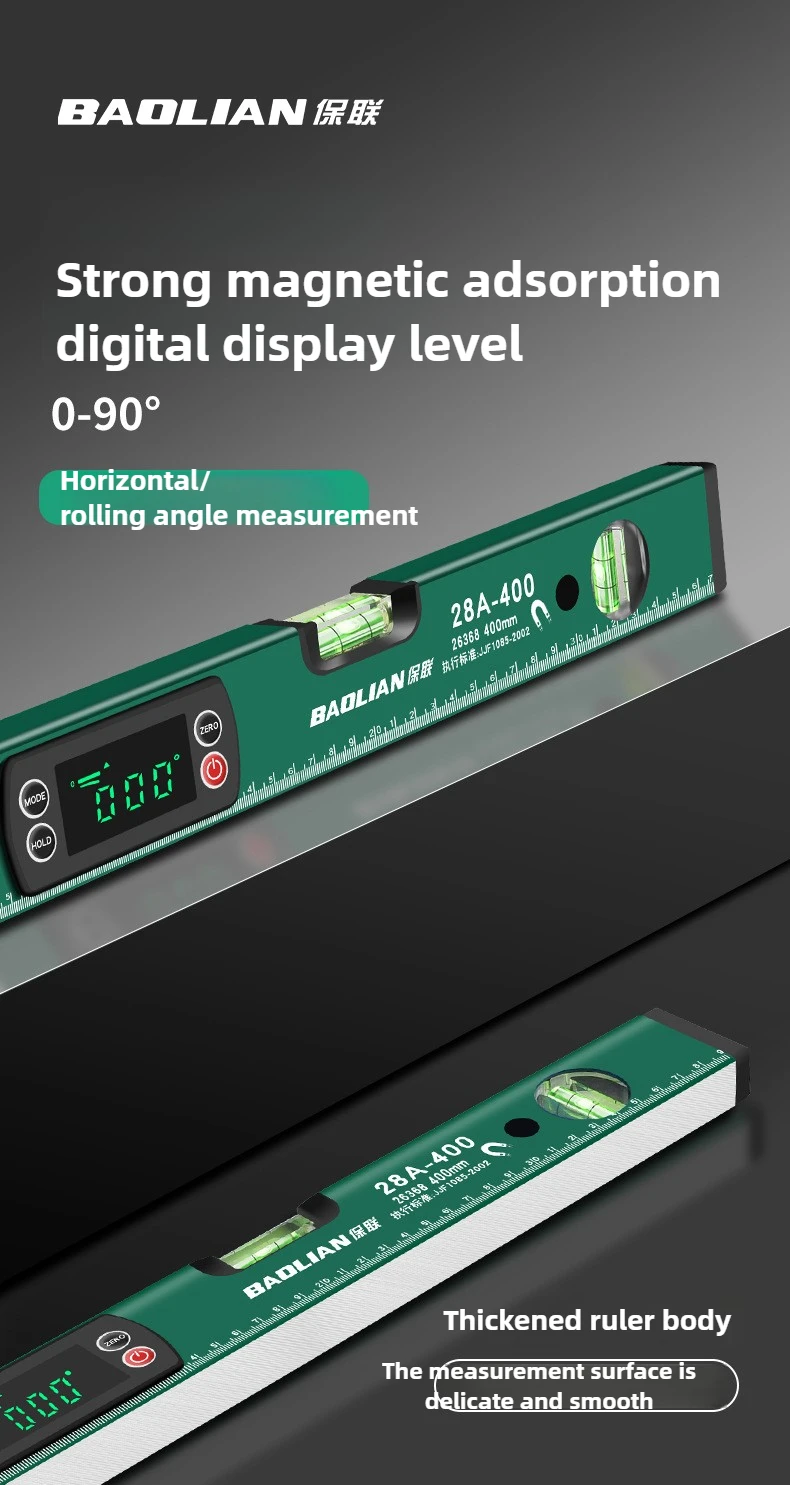 Digital Protractor High-precision Angle Finder with LED Display Inclinometer 0-90° Bubble Magnetic Level Ruler Woodworking Tools