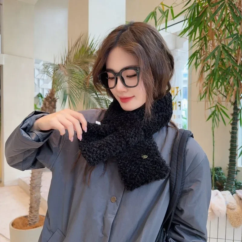 

Breathable Winter Scarf Solid Color Warm Cross Neck Warmer Cold Protection Fashionable Comfortable Gift Present for All Seasons