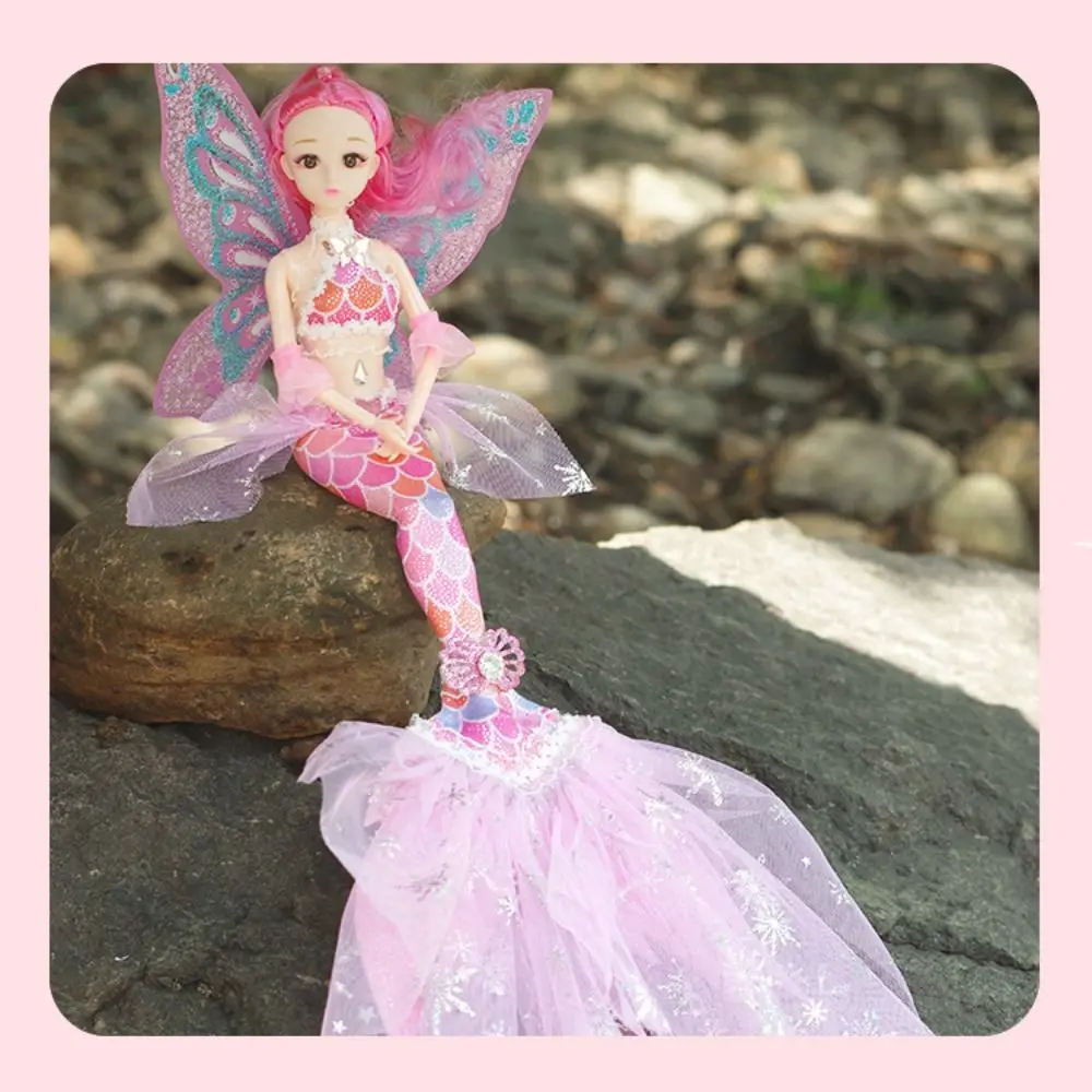 17.7in Mermaid Doll Clothes Replaceable 11 Movable Joints Princess Doll Pretty Wedding Dress Tail Bjd Doll Set view 4