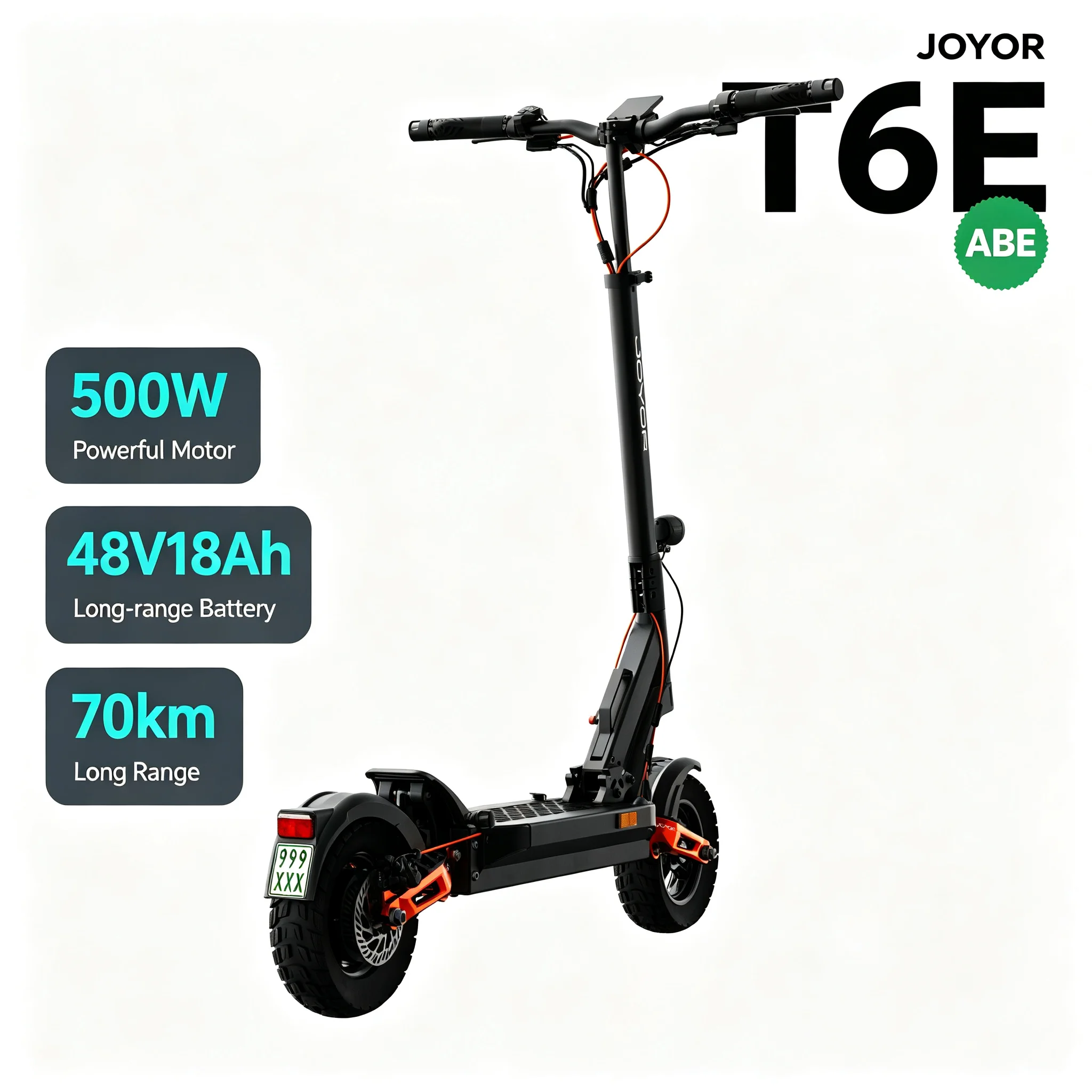 Monopattino Elettrico JOYOR T6E 48V 18Ah 70km Omologato StVZO Pieghevole con Sospensione Idraulica in Alluminio, 20km/h, Edizione Limitata di Fabbrica