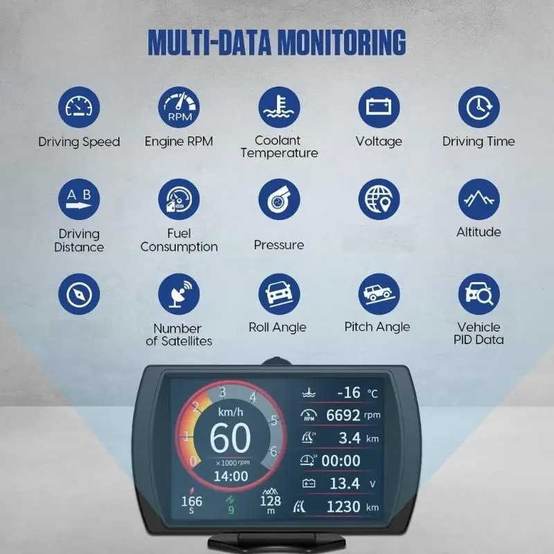 G7NA HUD Auto Head Up Display Tachometer Digitale Messgeräte Auto Müdigkeit Fahren Erinnerung – Detail 3