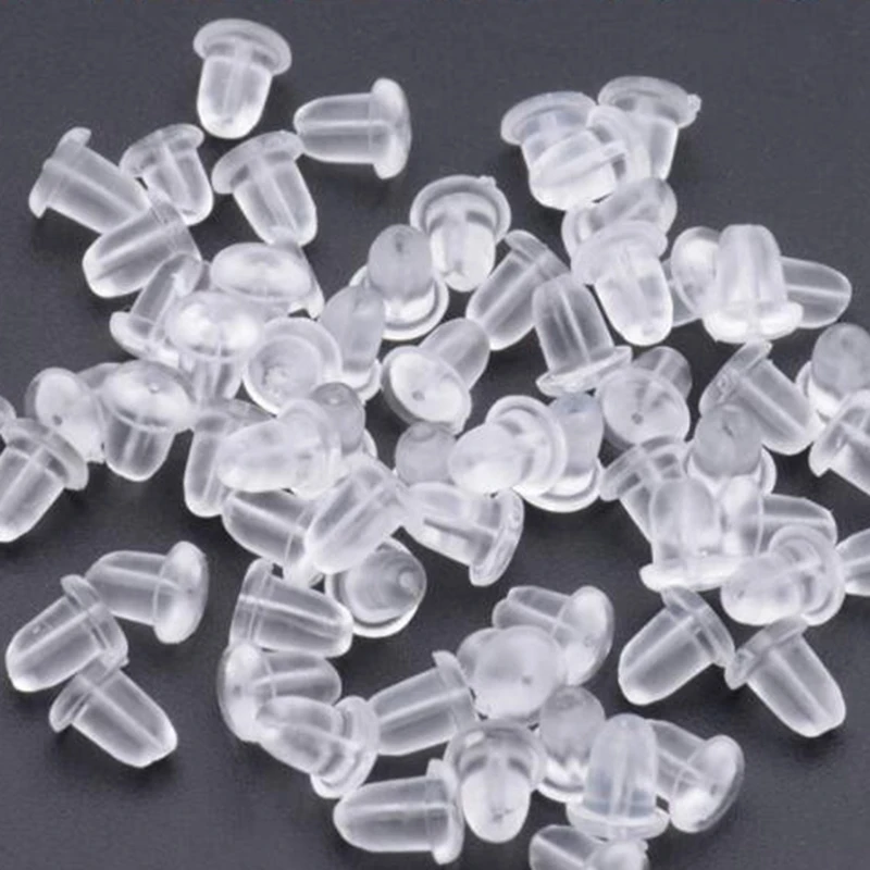 Silicone Earring Backs Earring Backings Soft Clear Ear Safety Back Pads Backstops for Earring Studs Hoops Diameter 4mm