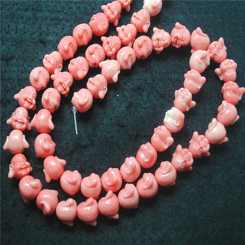 10PCS New Smile Buddha Matching Beads Size 10X12MM 14X15MM 18X20MM Loose Beads Pink Colors Best For Your Jewelry Designs view 3