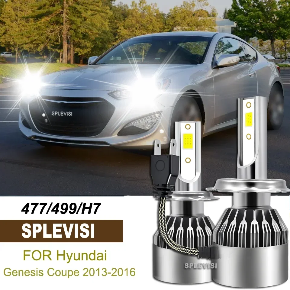 2pcs built-in cooling fan Vibration-proof H7 Headlight LED Bulbs High Low Beam For Hyundai Genesis Coupe 2013 2014 2015 2016