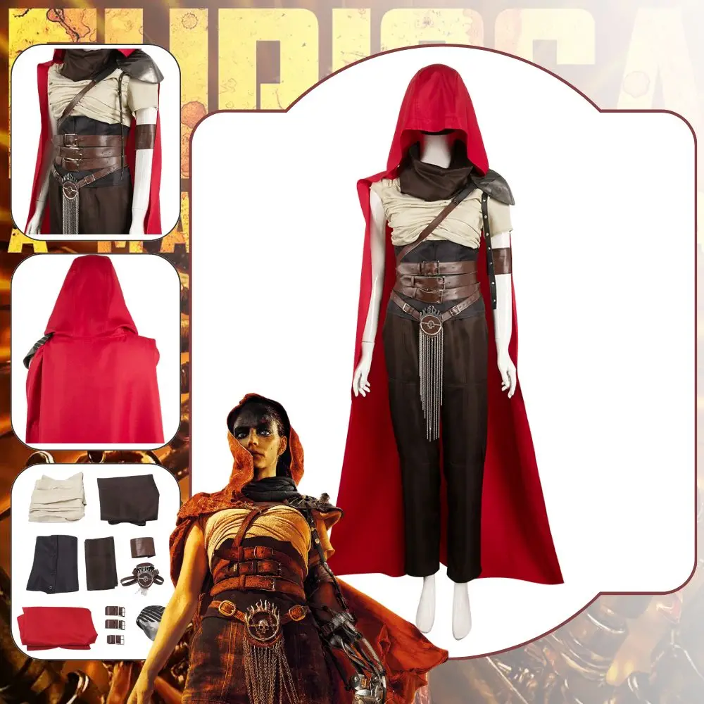 Furiosa Cosplay szalony Cosplay Max kostium przebranie dla dorosłych kobiet płaszcz zestaw Fantasia stroje Halloween karnawał garnitur